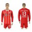 Bayern Munchen #13 Rafinha Home Long Sleeves Soccer Club Jersey