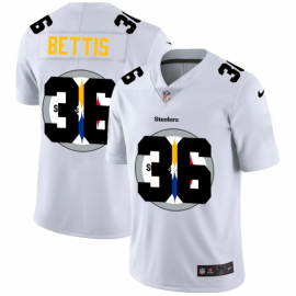 Pittsburgh Steelers #36 Jerome Bettis White Mens Nike Team Logo Dual Overlap Limited NFL Jersey
