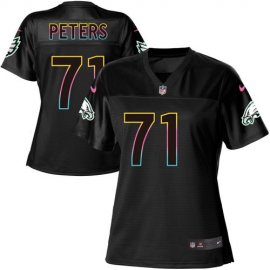 Nike Philadelphia Eagles #71 Jason Peters Black Womens NFL Fashion Game Jersey