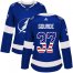 Adidas Tampa Bay Lightning #37 Yanni Gourde Blue Home Authentic USA Flag Womens Stitched NHL Jersey