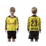 Dortmund #23 Kagawa Home Long Sleeves Kid Soccer Club Jersey