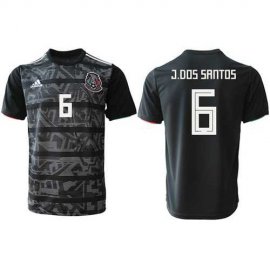 Mexico #6 J.Dos Santos Black Soccer Country Jersey