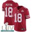 Nike San Francisco 49ers #18 Dante Pettis Red Super Bowl LIV 2020 Team Color Mens Stitched NFL Vapor Untouchable Limited Jersey