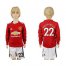 Manchester United #22 Mkhitaryan Home Long Sleeves Kid Soccer Club Jersey