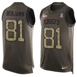 Nike Kansas City Chiefs #81 Kelvin Benjamin Green Mens Stitched NFL Limited Salute To Service Tank Top Jersey