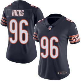 Nike Chicago Bears #96 Akiem Hicks Navy Blue Team Color Womens Stitched NFL Vapor Untouchable Limited Jersey