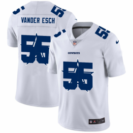 Dallas Cowboys #55 Leighton Vander Esch White Mens Nike Team Logo Dual Overlap Limited NFL Jersey