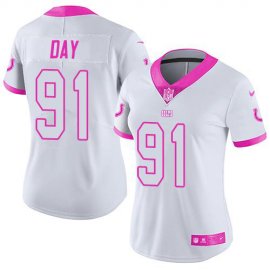 Nike Indianapolis Colts #91 Sheldon Day White/Pink Womens Stitched NFL Limited Rush Fashion Jersey