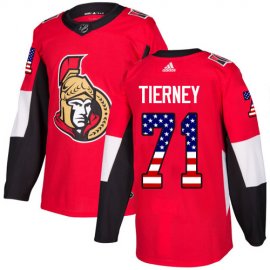 Adidas Ottawa Senators #71 Chris Tierney Red Home Authentic USA Flag Stitched NHL Jersey