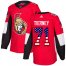 Adidas Ottawa Senators #71 Chris Tierney Red Home Authentic USA Flag Stitched NHL Jersey