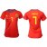 Womens Spain #7 Morata Red Home Soccer Country Jersey