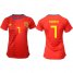 Womens Spain #7 Morata Red Home Soccer Country Jersey
