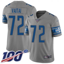 Nike Detroit Lions #72 Halapoulivaati Vaitai Gray Mens Stitched NFL Limited Inverted Legend 100th Season Jersey