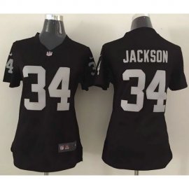 Nike Las Vegas Raiders #34 Bo Jackson Black Team Color Womens Stitched NFL Elite Jersey