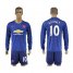Manchester United #10 Rooney Away Long Sleeves Soccer Club Jersey