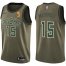 Nike Milwaukee Bucks #15 Sam Merrill 2021 NBA Finals Champions Swingman Salute to Service Jersey Green Mens