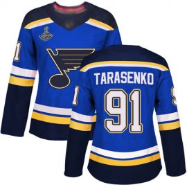 Adidas St. Louis Blues #91 Vladimir Tarasenko Blue Home Authentic Stanley Cup Champions Womens Stitched NHL Jersey
