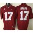 Alabama Crimson Tide #17 Kenyan Drake Red Stitched NCAA Jersey