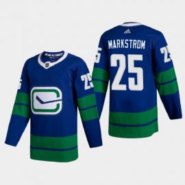 Vancouver Canucks #25 Jacob Markstrom Mens Adidas 2020-21 Authentic Player Alternate Stitched NHL Jersey Blue