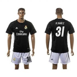 Real Madrid #31 R.Yanez Black Goalkeeper Soccer Club Jersey