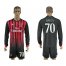 AC Milan #70 Bacca Home Long Sleeves Soccer Club Jersey