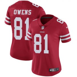 Nike San Francisco 49ers #81 Terrell Owens Red Team Color Womens Stitched NFL Vapor Untouchable Limited Jersey