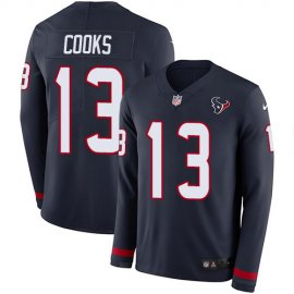 Nike Houston Texans #13 Brandin Cooks Navy Blue Team Color Mens Stitched NFL Limited Therma Long Sleeve Jersey