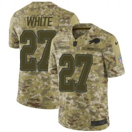 Nike Buffalo Bills #27 TreDavious White Camo Mens Stitched NFL Limited 2018 Salute To Service Jersey