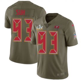 Nike Tampa Bay Buccaneers #93 Ndamukong Suh Olive Mens Super Bowl LV Bound Stitched NFL Limited 2017 Salute To Service Jersey