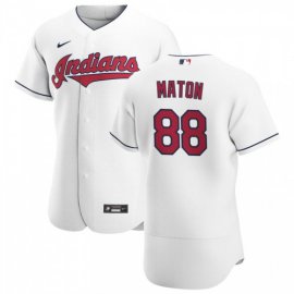Cleveland Indians #88 Phil Maton Mens Nike White Home 2020 Authentic Team MLB Jersey