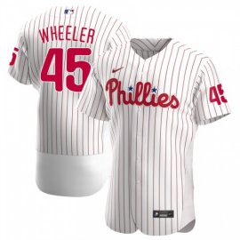Philadelphia Phillies #45 Zack Wheeler Mens Nike White Alternate 2020 Authentic Player MLB Jersey