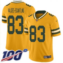 Nike Green Bay Packers #83 Marquez Valdes-Scantling Gold Mens Stitched NFL Limited Inverted Legend 100th Season Jersey