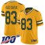 Nike Green Bay Packers #83 Marquez Valdes-Scantling Gold Mens Stitched NFL Limited Inverted Legend 100th Season Jersey