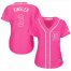 Detroit Tigers #3 Ian Kinsler Pink Fashion Womens Stitched MLB Jersey
