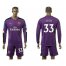 Arsenal #33 Cech Purple Goalkeeper Long Sleeves Soccer Club Jersey