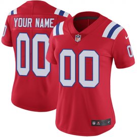 Nike New England Patriots Customized Red Alternate Stitched Vapor Untouchable Limited Womens NFL Jersey