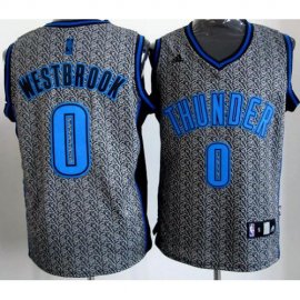 Oklahoma City Thunder #0 Russell Westbrook Grey Static Fashion Swingman NBA Jersey Cheap