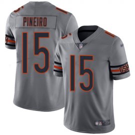 Nike Chicago Bears #15 Eddy Pineiro Silver Youth Stitched NFL Limited Inverted Legend Jersey