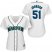 Seattle Mariners #51 Randy Johnson White Home Womens Stitched MLB Jersey