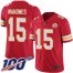 Nike Kansas City Chiefs #15 Patrick Mahomes Red Team Color Youth Stitched NFL 100th Season Vapor Limited Jersey