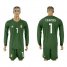 Belgium #1 Courtois Army Green Long Sleeves Goalkeeper Soccer Country Jersey