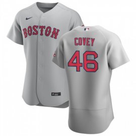 Boston Red Sox #46 Dylan Covey Mens Nike Gray Road 2020 Authentic Team MLB Jersey