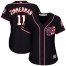 Washington Nationals #11 Ryan Zimmerman Navy Blue Alternate 2019 World Series Champions Womens Stitched MLB Jersey