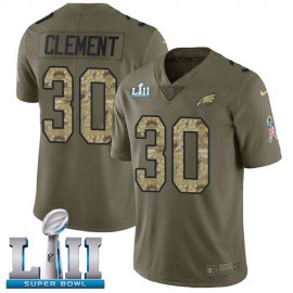 Nike Philadelphia Eagles #30 Corey Clement Olive/Camo Super Bowl LII Youth Stitched NFL Limited 2017 Salute to Service Jersey
