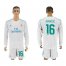 Real Madrid #16 Kovacic White Home Long Sleeves Soccer Club Jersey