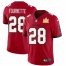 Tampa Bay Buccaneers #28 Leonard Fournette Mens Super Bowl LV Champions Patch Nike Red Vapor Limited Jersey