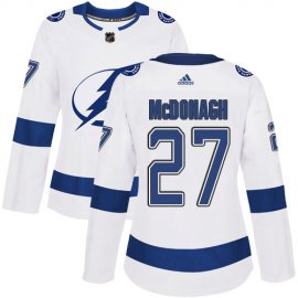 Adidas Tampa Bay Lightning #27 Ryan McDonagh White Road Authentic Womens Stitched NHL Jersey
