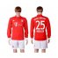 Bayern Munchen #25 Muller Home Long Sleeves Soccer Club Jersey