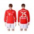 Bayern Munchen #25 Muller Home Long Sleeves Soccer Club Jersey