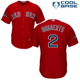 Boston Red Sox #2 Xander Bogaerts Red Cool Base 2018 World Series Champions Stitched Youth MLB Jersey